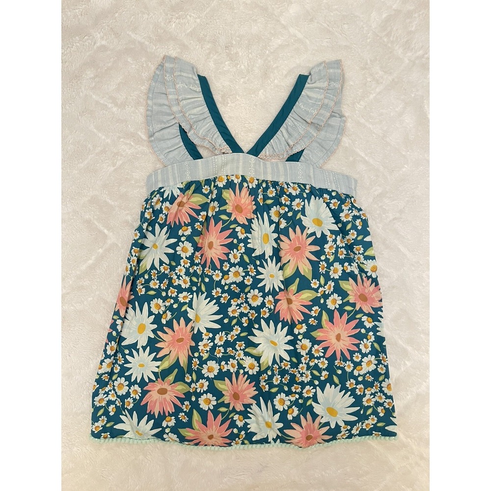 Matilda Jane Girls Happy Floral Ruffle Strap Top Size 8